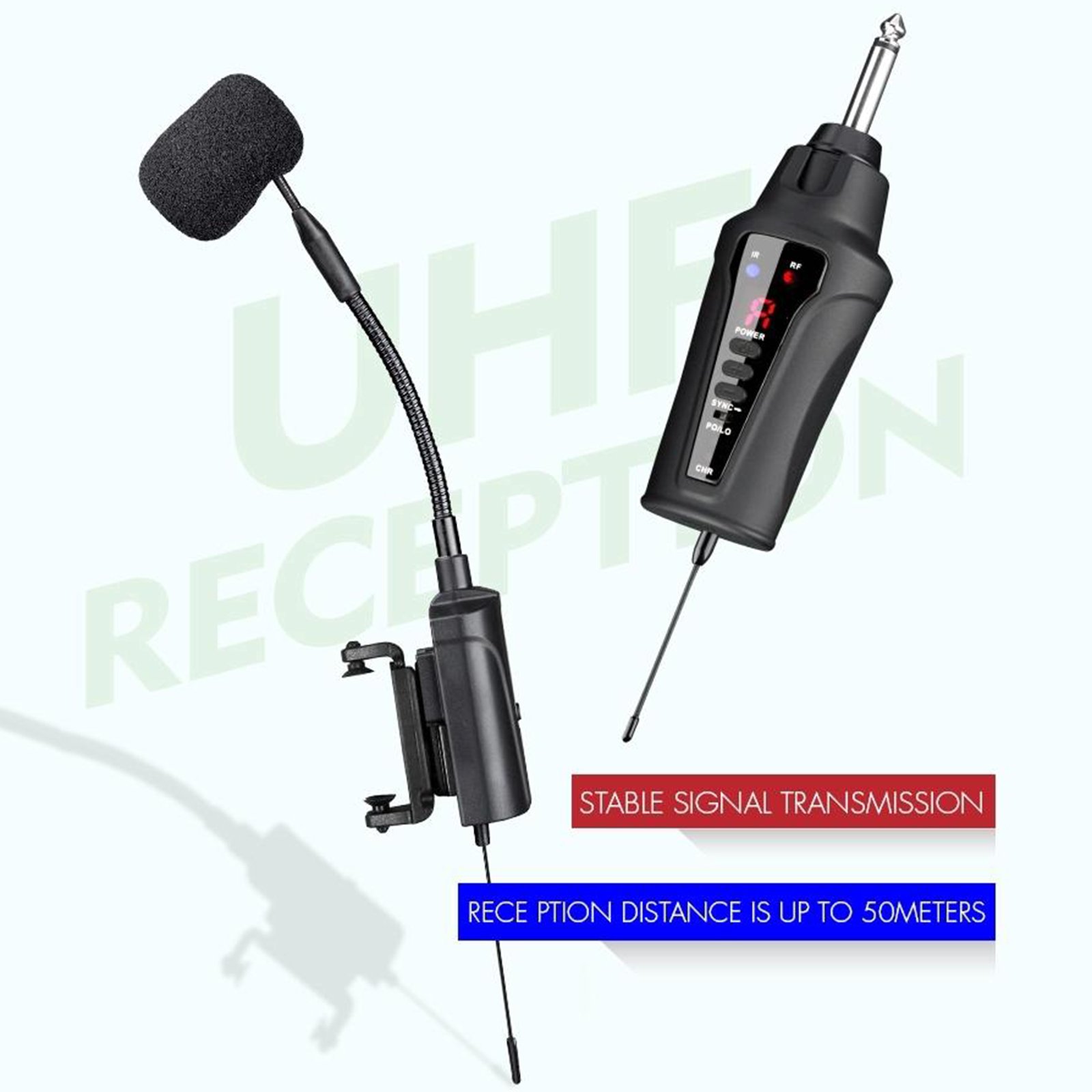 Professional UHF Wireless Instrument Microphone Stage Performance Amplifier Violin Pickups Mini Small Microphones