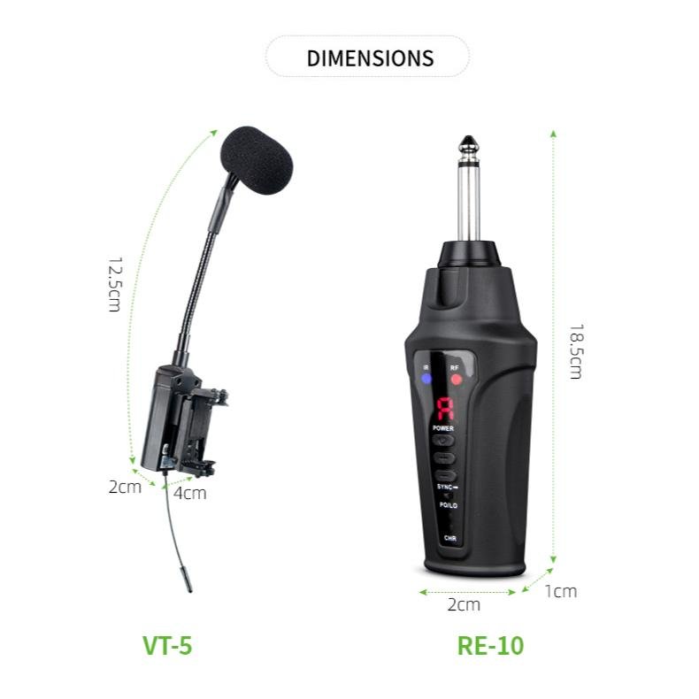 Professional UHF Wireless Instrument Microphone Stage Performance Amplifier Violin Pickups Mini Small Microphones