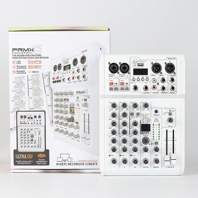 New Type Professional Digital Mixer PRMX6 6 channels Sound System mixer