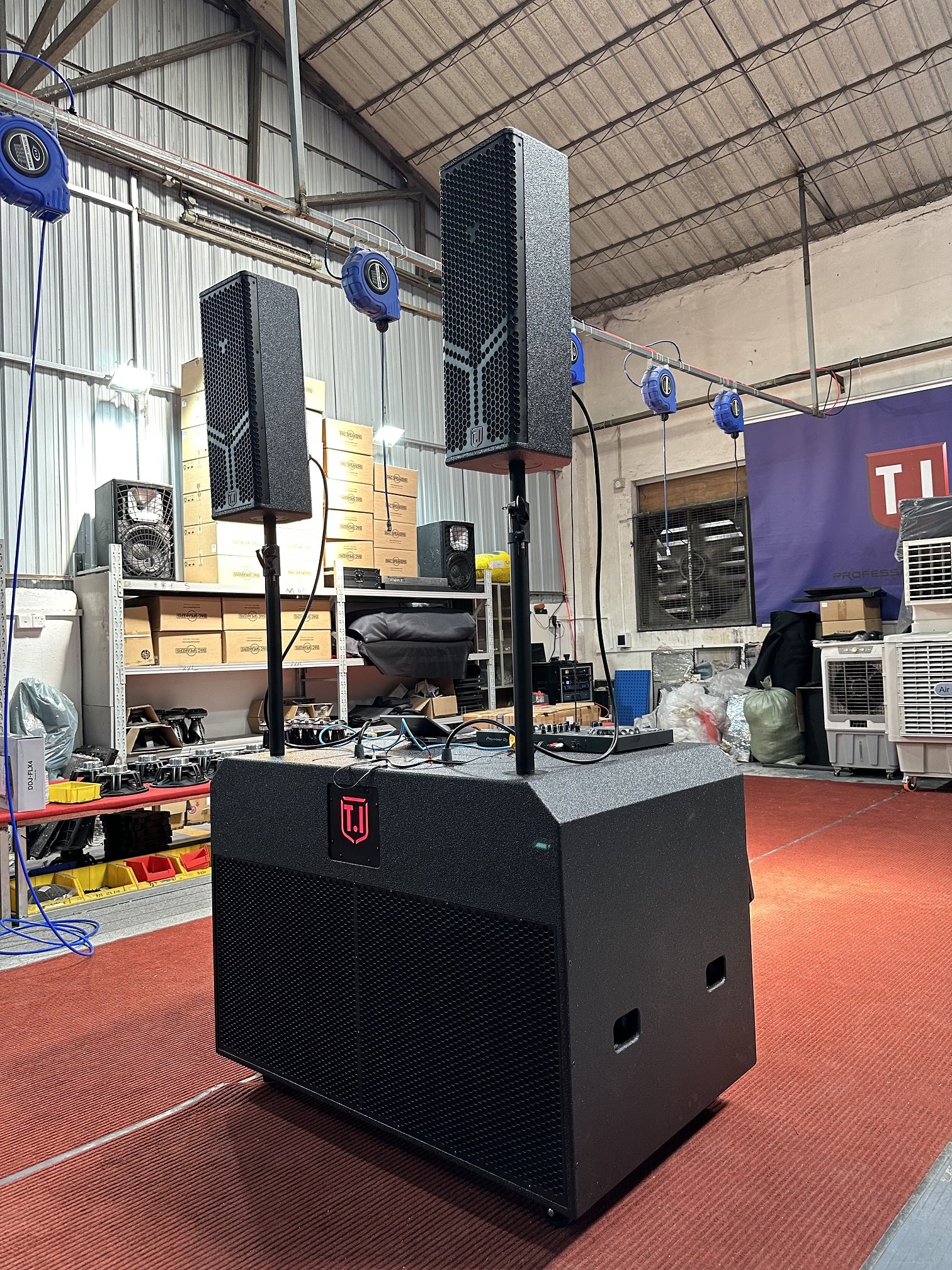 dual 8 inch dj bluetooth speaker box T.I Pro Audio professional sound music equipment 18 inch big bass