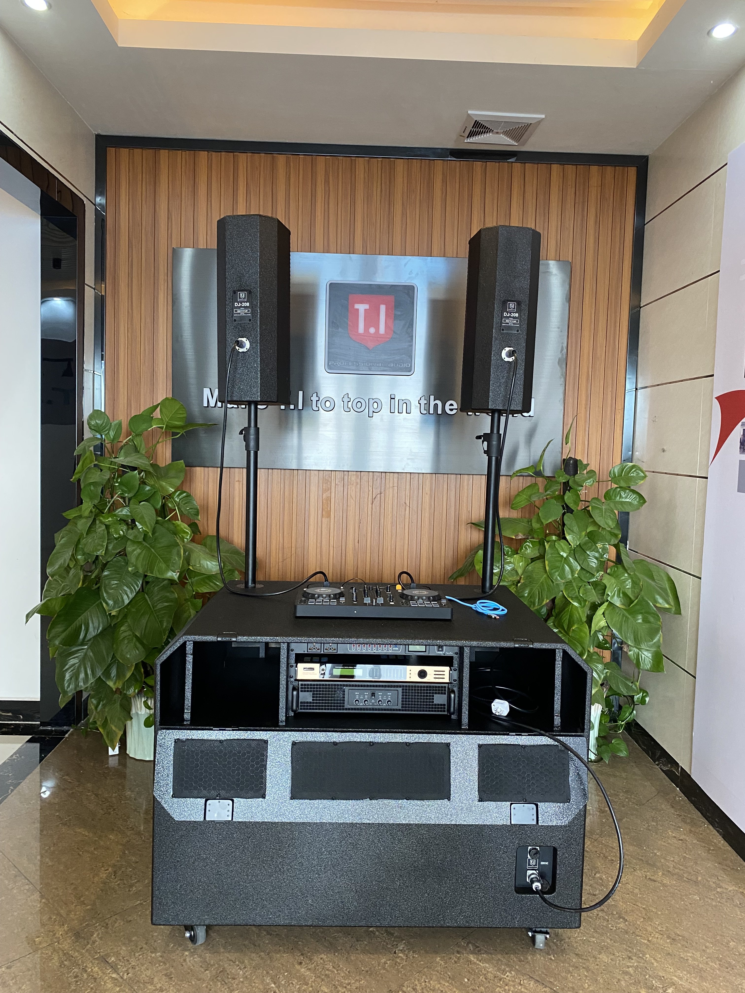 dual 8 inch dj bluetooth speaker box T.I Pro Audio professional sound music equipment 18 inch big bass
