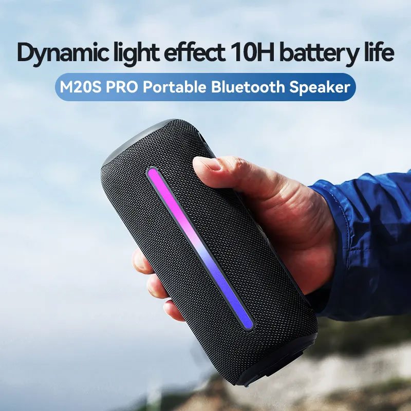 Sanag M20S Waterproof TWS RGB Light BT Music Gaming Mini Portable Outdoor Wireless Bluetooth Speaker