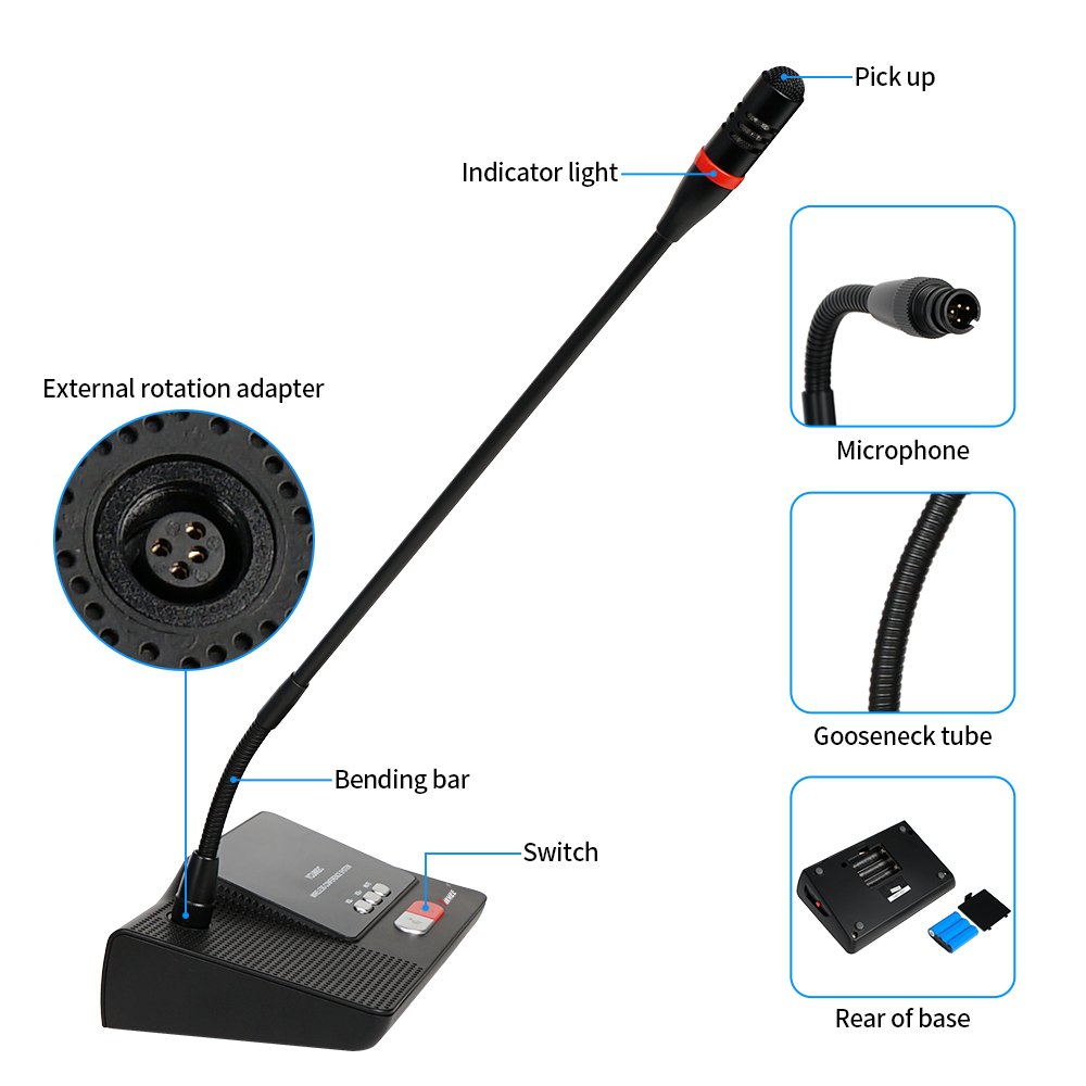 YARMEE Professional Conference Microphone System Equipment Meeting UHF Digital Wireless Video Conference System