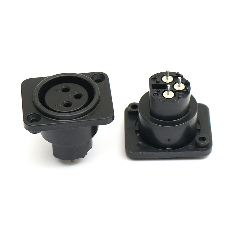 Free Sample OEM Professional audio plug socket three-core cannon socket panel electronic components square composite base