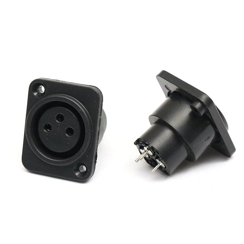 Free Sample OEM Professional audio plug socket three-core cannon socket panel electronic components square composite base