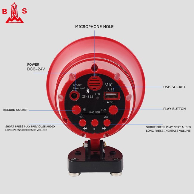 car megaphone built in amplifier speaker audio amplify electric car speaker record loop play