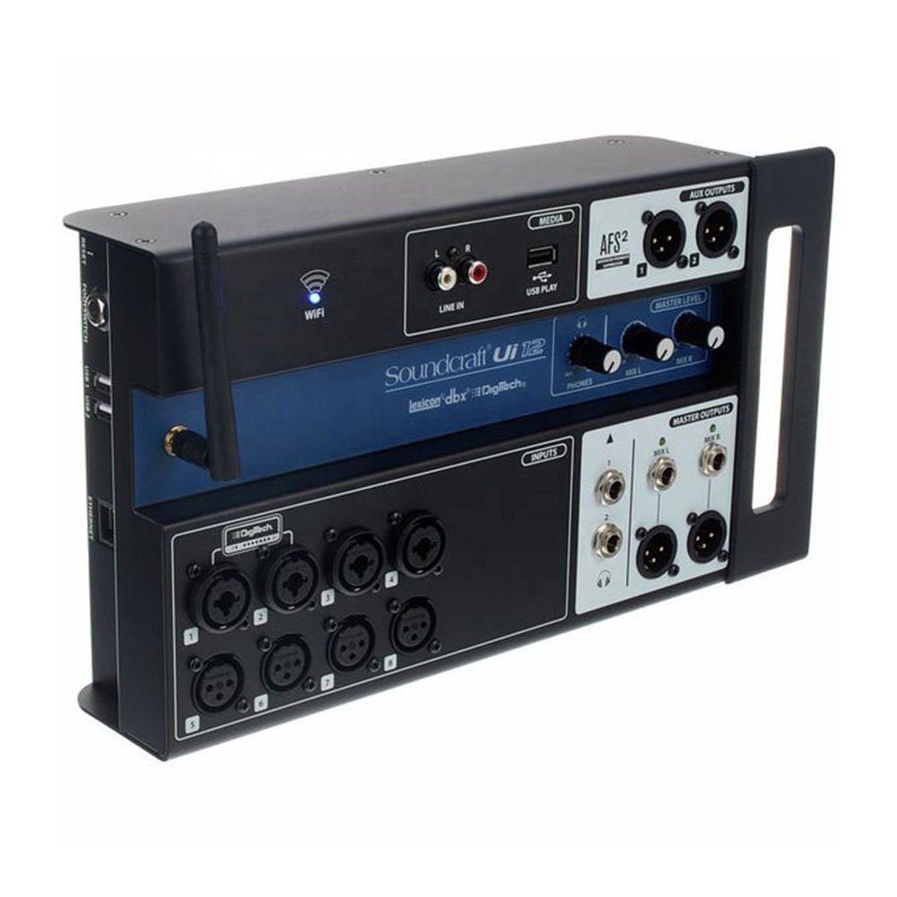 Soundcraft Ui12 12-Channel Remote-Controlled Digital Mixer With Integrated Stagebox & DSP Stage Audio Sound Equipment