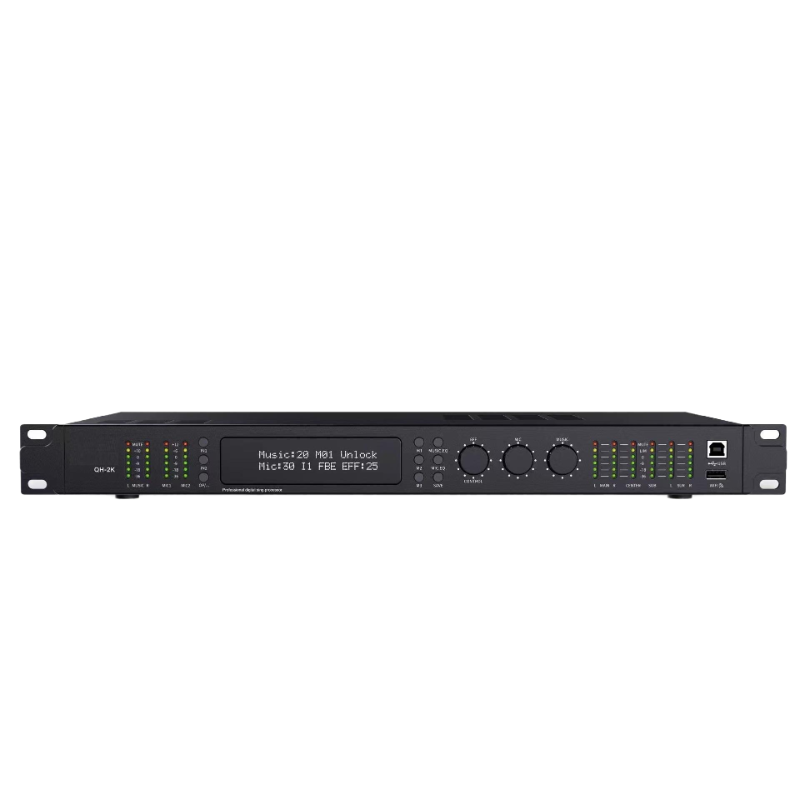 In stock QH-2K KTV Professional Digital Sing Processor hi-end audio processor karaoke pre-Effects anti-howling ADC AK5574 HIFI
