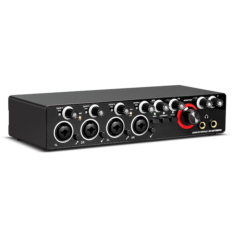 Zimhome ZS27U Profesional Carte Son 4 Channel Multitrack USB Recording Studio Sound Card Soundcard Audio Interface