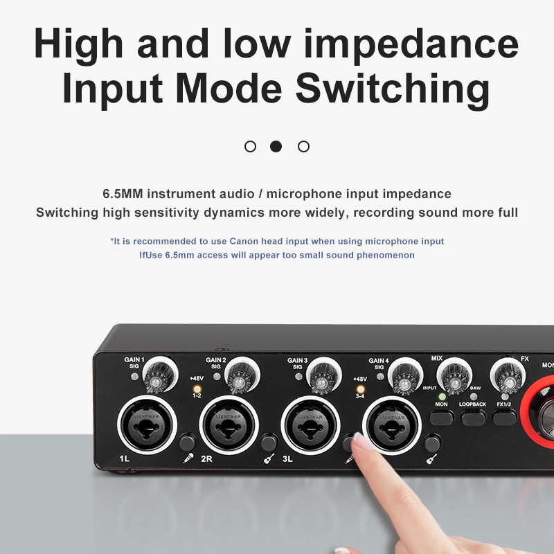 Zimhome ZS27U Profesional Carte Son 4 Channel Multitrack USB Recording Studio Sound Card Soundcard Audio Interface