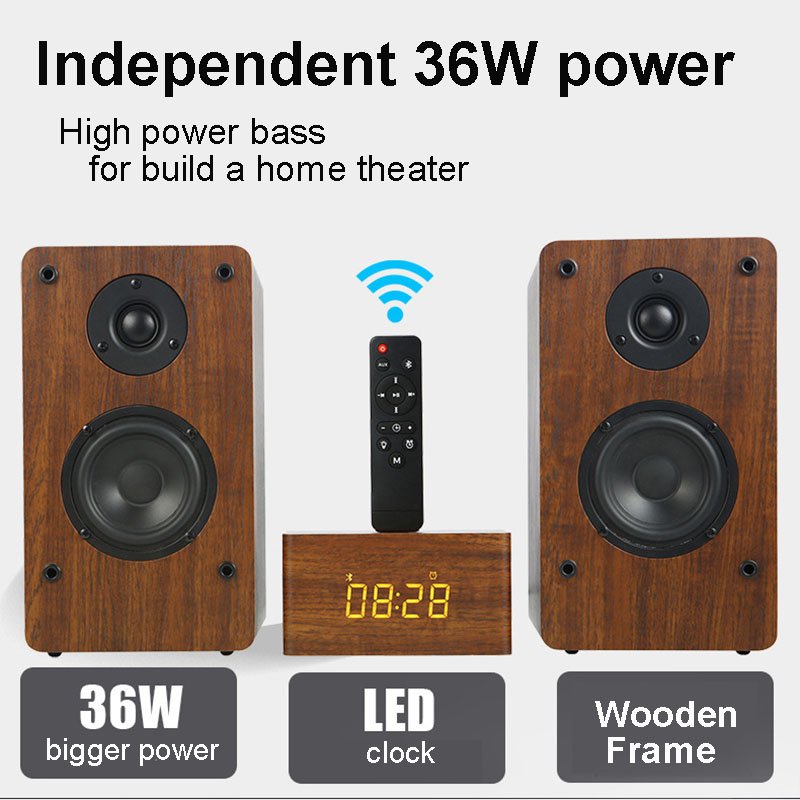 Wooden TV coaxial Blue-tooth wireless Speaker Home Theater System 3D Surround Sound Subwoofer Audio Bass Amplifiers