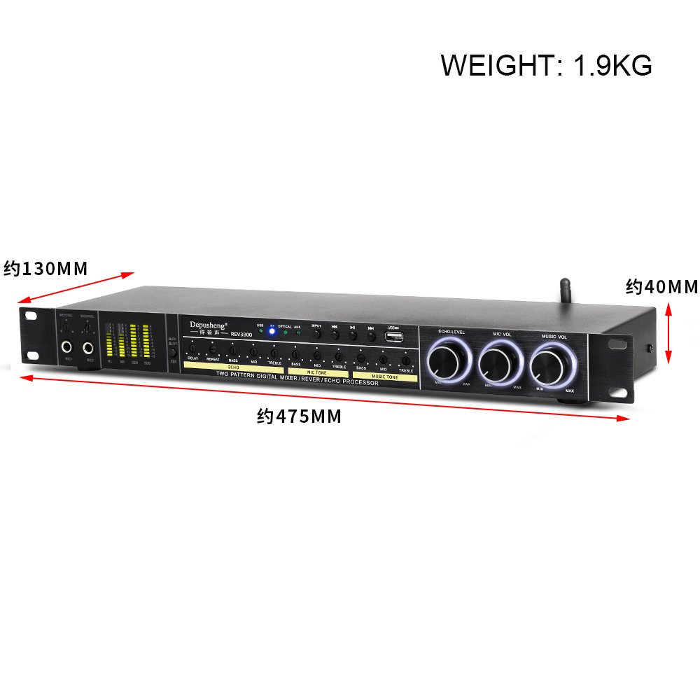Depusheng Hot Sale REV3900 Digital Audio Processor KTV Pre-effector for Home Party Wedding Karaoke