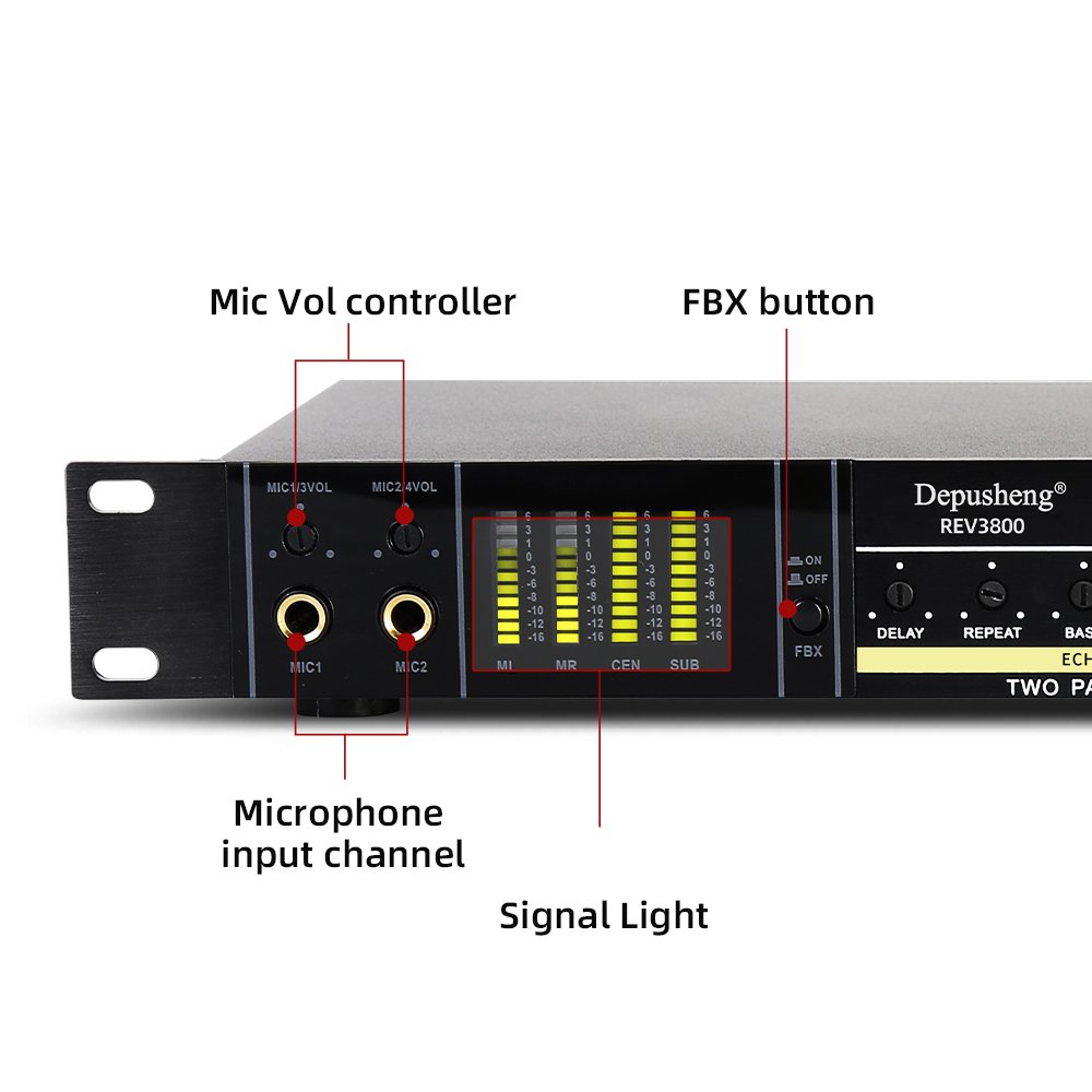 Depusheng Hot Sale REV3900 Digital Audio Processor KTV Pre-effector for Home Party Wedding Karaoke