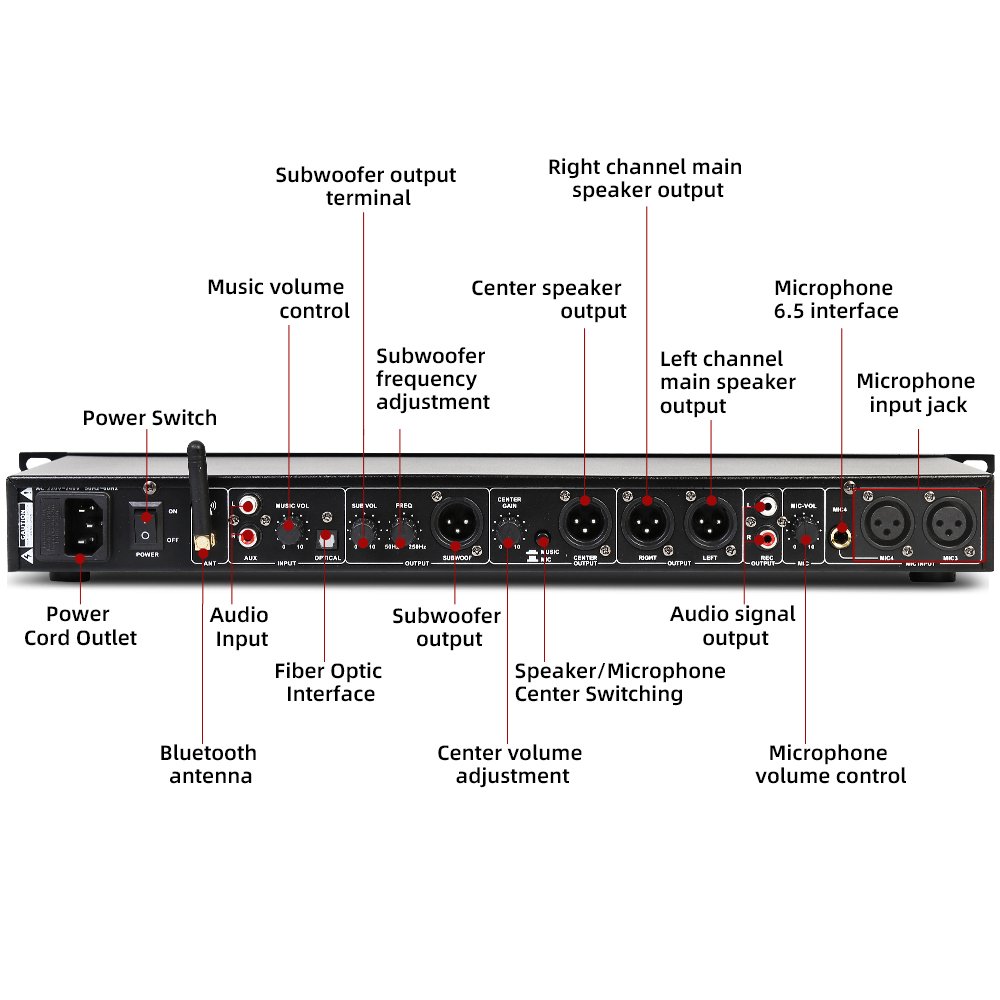Depusheng Hot Sale REV3900 Digital Audio Processor KTV Pre-effector for Home Party Wedding Karaoke
