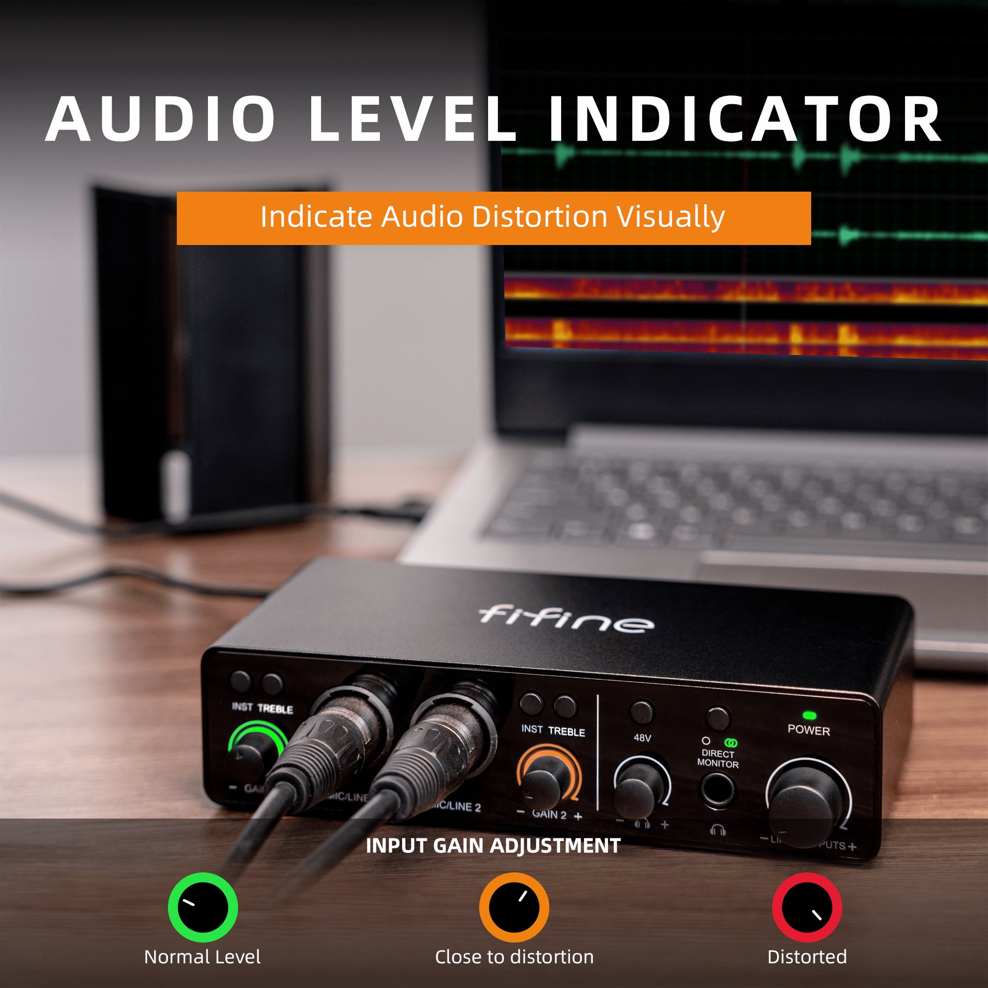 Fifine Ampli3 Sound Card Professional Studio Audio Sound Cards Mixer Instrument Recording Audio Interface Live Stream Sound Card