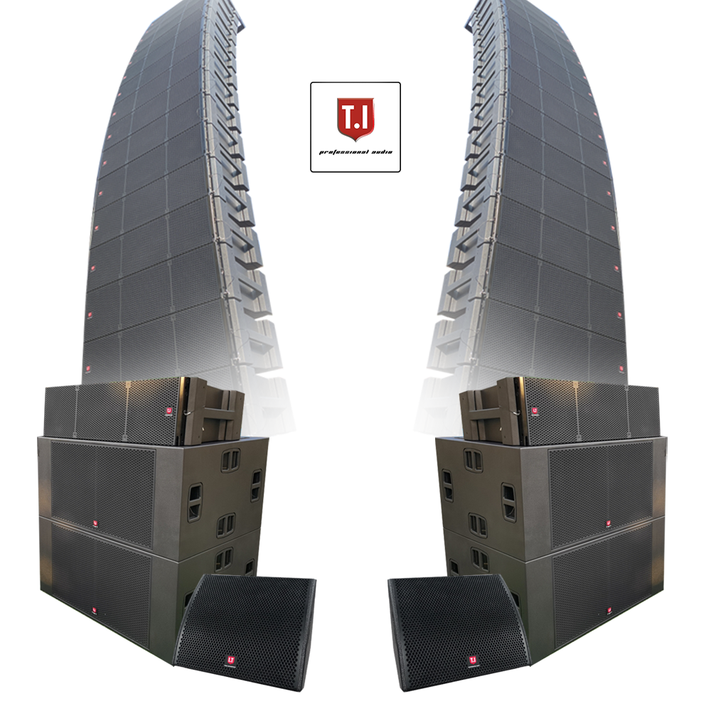 T.I Pro Audio MAX212 Dual 12 Inch Three-Way Line Array Outdoor Concert Sound System for Large Venue Amplifiers/Speakers
