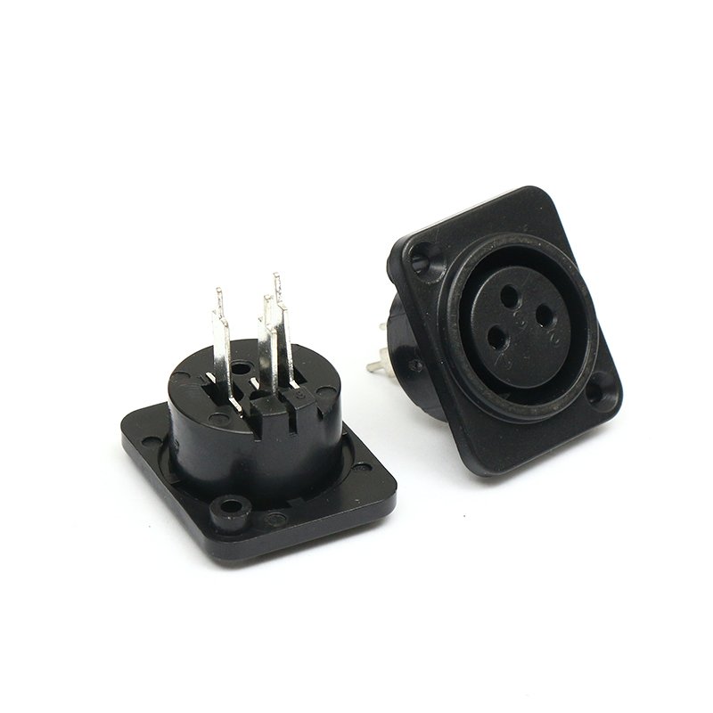 Free Sample OEM plastic 3-core cannon socket industrial panel socket audio amplifier microphone socket