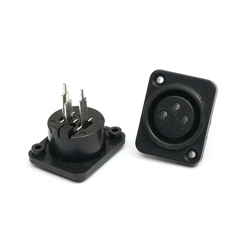 Free Sample OEM plastic 3-core cannon socket industrial panel socket audio amplifier microphone socket