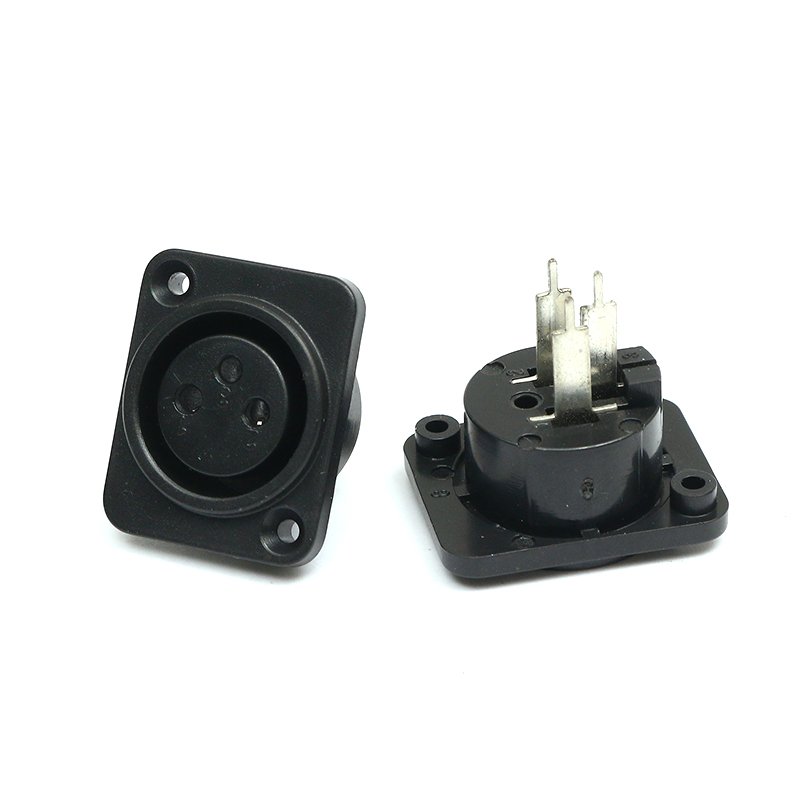 Free Sample OEM plastic 3-core cannon socket industrial panel socket audio amplifier microphone socket