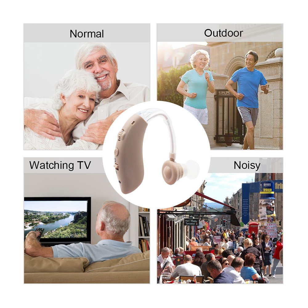 Bluetooth Wireless Rechargeable Hearing Aids 16-Channel Cic Type Adjustable Tone Ear Headphones Sound Amplifier Support Deafness