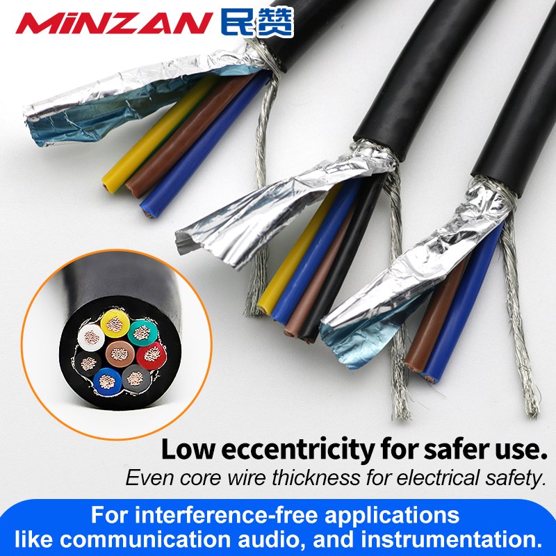LSZH WDZ-RVVP 2C 4C 5C 6C 8C 0.5mm 0.75mm 1.5mm 2.5mm 4mm 6mm Copper Electric Wire Signal Control Shield Cable with Shield