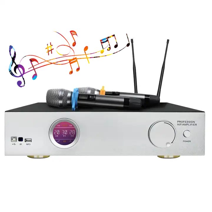 Berase professional touch screen for ktv Karaoke wifi dsp Digital 3 in 1 Audio processor with 450W power amplier mincrophone