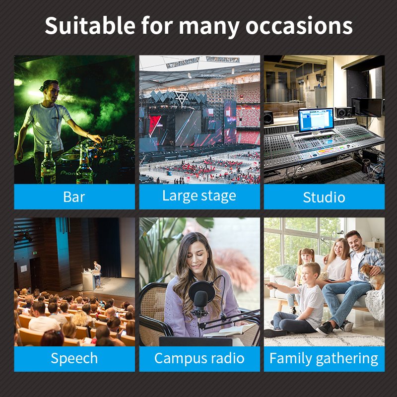 7 Channels Professional Studio Audio Reverb Dj Mixer With Karaoke Processor sound audio Mixer For Stage Performance