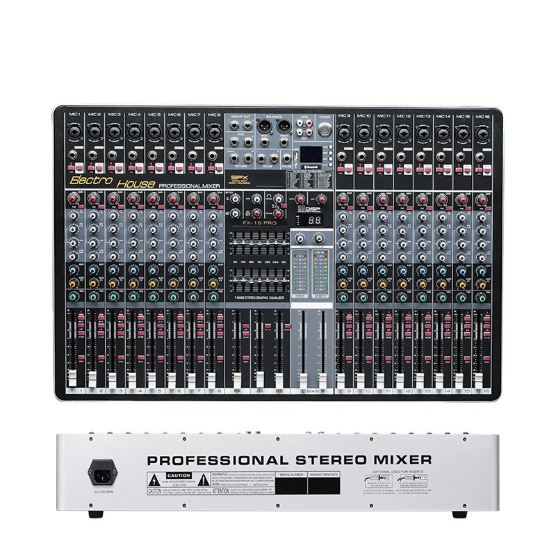 Professional Sound Mixer 16 Channel Mono 48V USB Audio Mixer Stage Equipment Digital Console