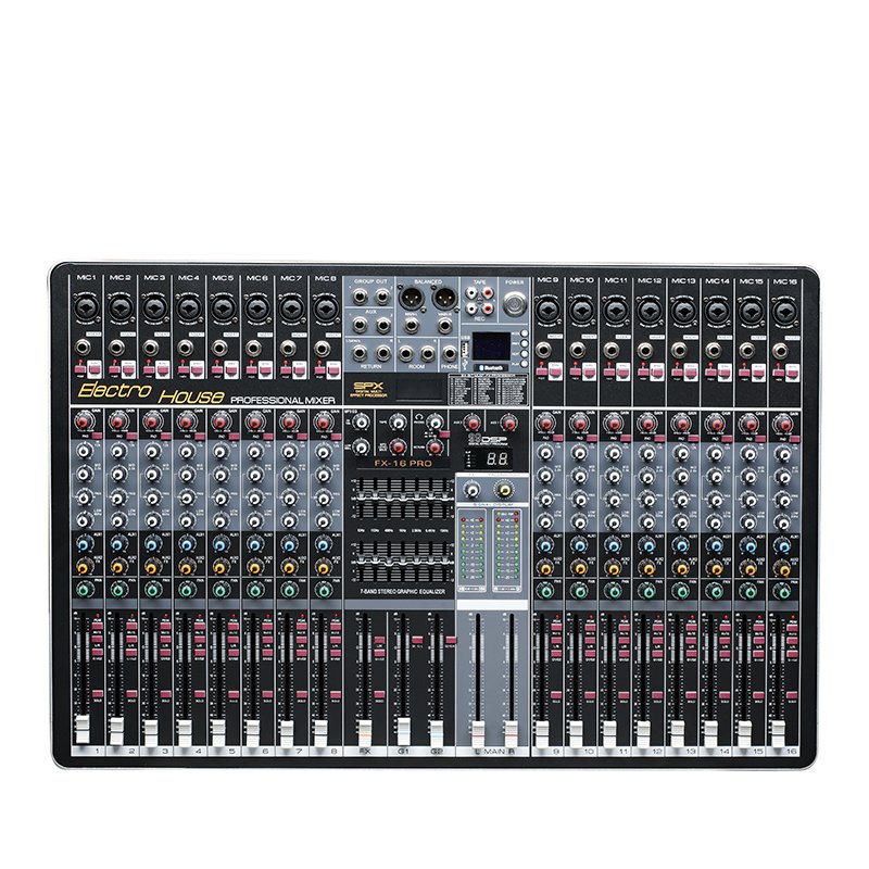 Professional Sound Mixer 16 Channel Mono 48V USB Audio Mixer Stage Equipment Digital Console