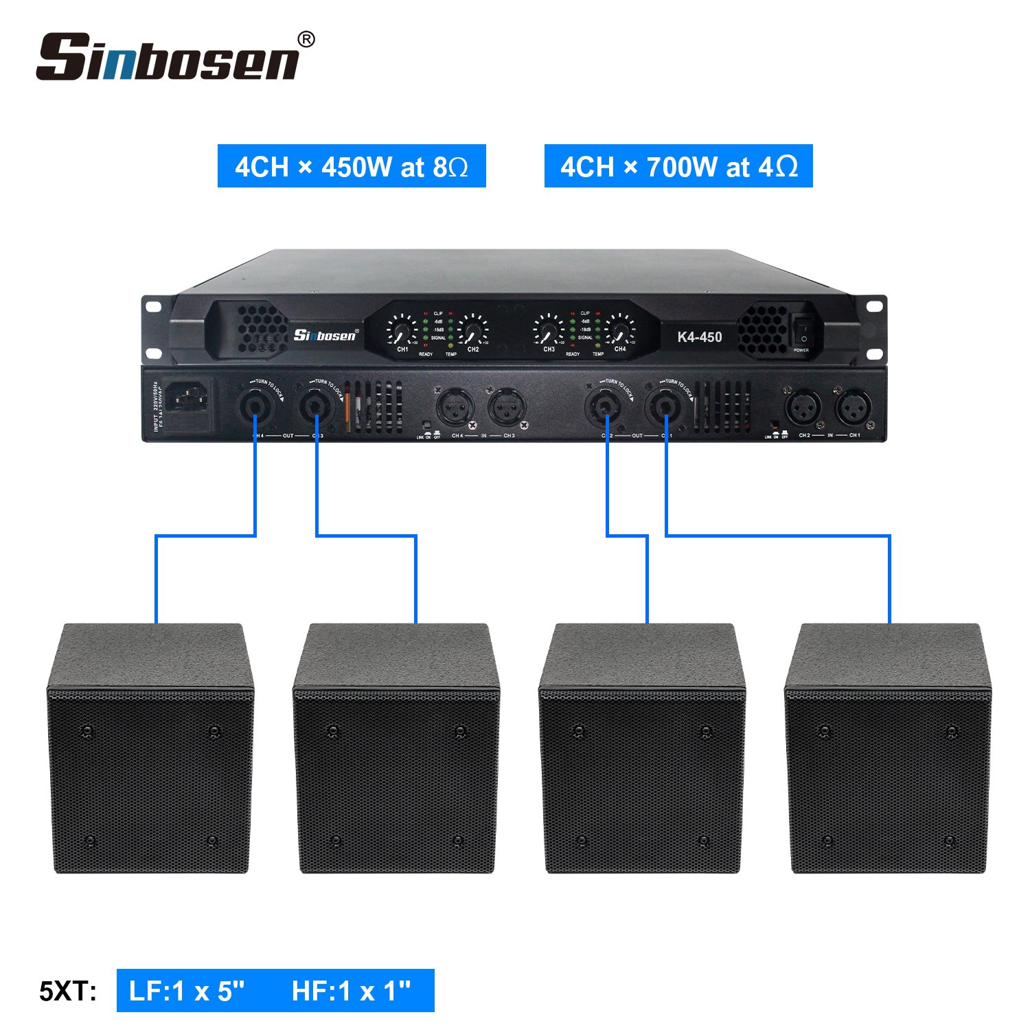 Compact Home Theater Sound System 2way 5 Inch Coaxial Speaker With Amplifier Equipo De Sonido Para Casa De Alta Fidelidad