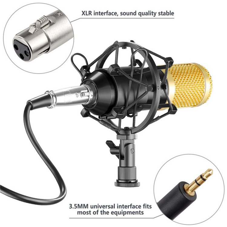 Condenser microphone BM-800 Microphone Sound Recording Microphone with usb sound card for Radio Braodcasting Singing