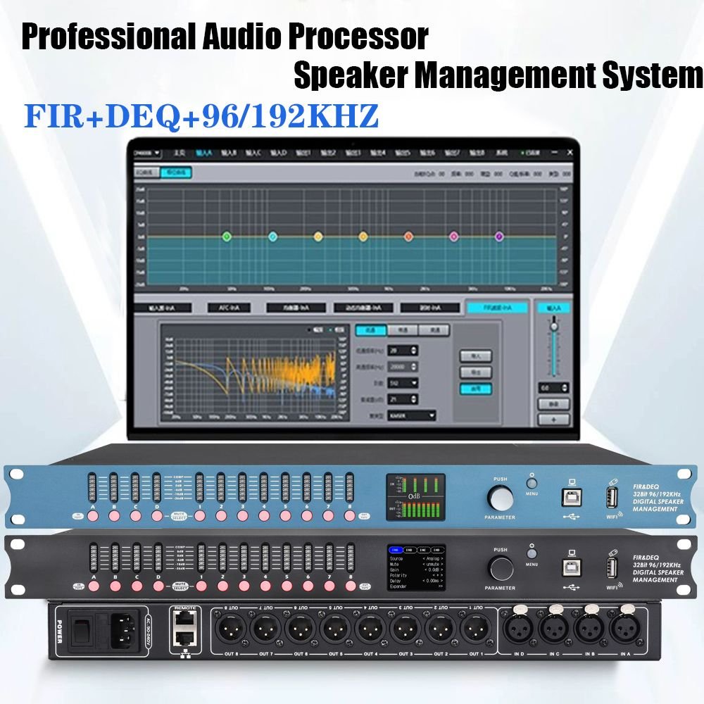 DP48X Professional Digital Audio Processor 4Input 8Output Drive Rack Procesador