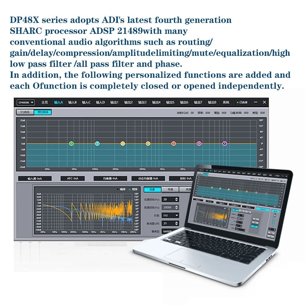 DP48X Professional Digital Audio Processor 4Input 8Output Drive Rack Procesador