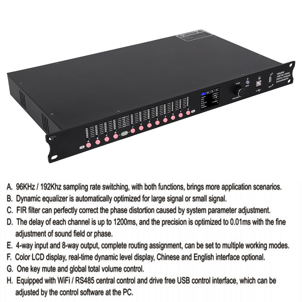 DP48X Professional Digital Audio Processor 4Input 8Output Drive Rack Procesador