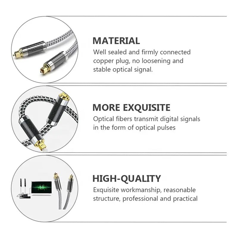 Xput Toslink cable 1M 1.5M 2M 3M 5M 10M Hifi PS4 Digital Optical Audio Toslink Cable Metal Shell For Audio Equipment
