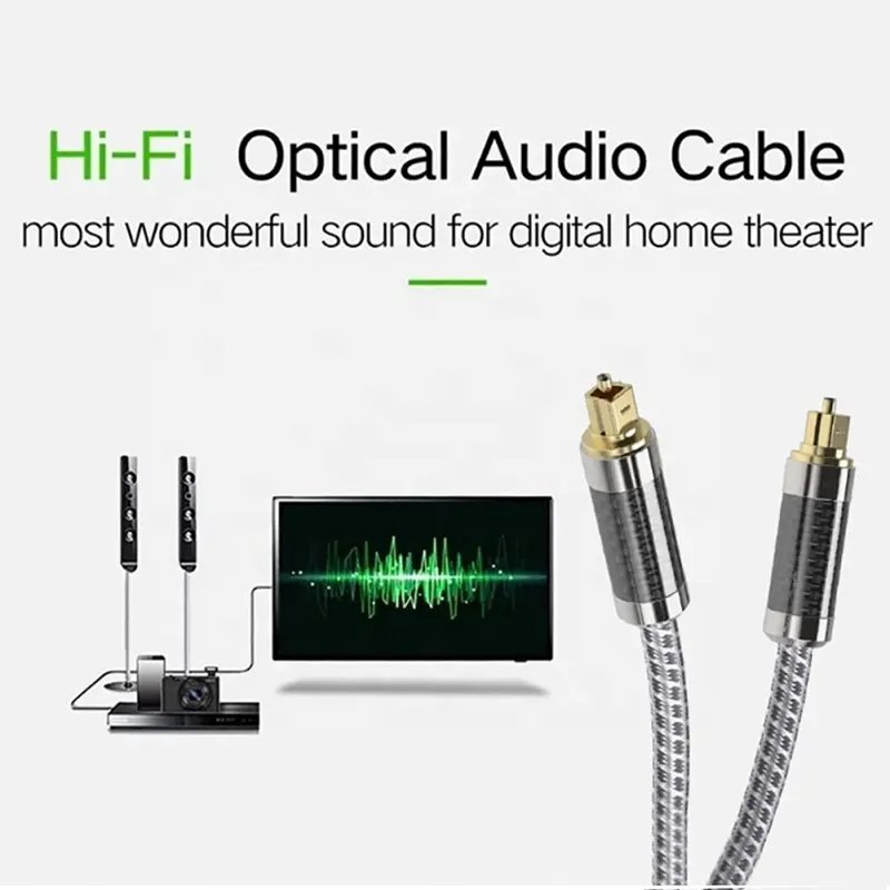 Xput Toslink cable 1M 1.5M 2M 3M 5M 10M Hifi PS4 Digital Optical Audio Toslink Cable Metal Shell For Audio Equipment