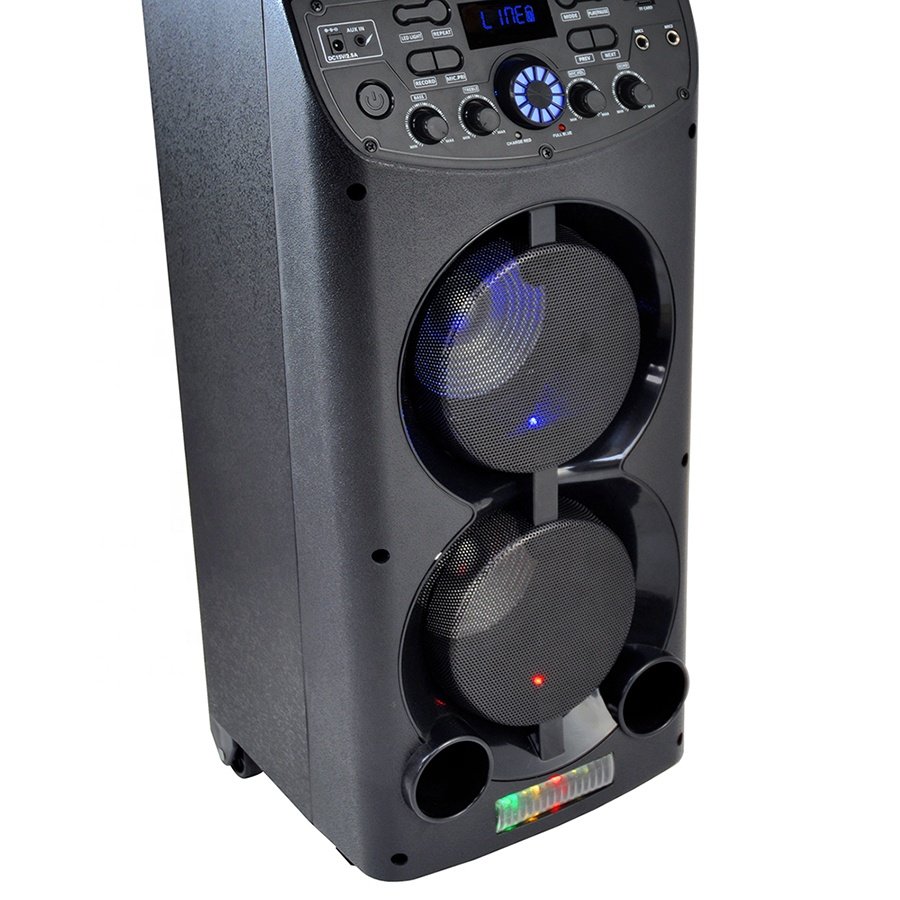 TD0655 sound equipment/amplifiers/speaker outdoor double 6.5 inch portable party dj wireless trolley speaker with wireless mic