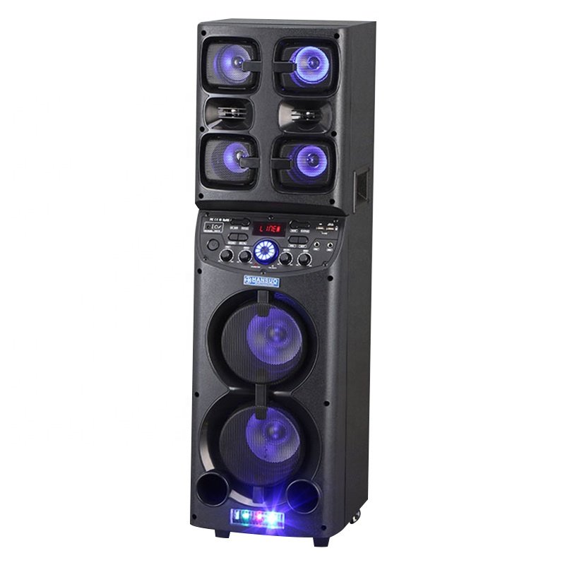 TD0655 sound equipment/amplifiers/speaker outdoor double 6.5 inch portable party dj wireless trolley speaker with wireless mic