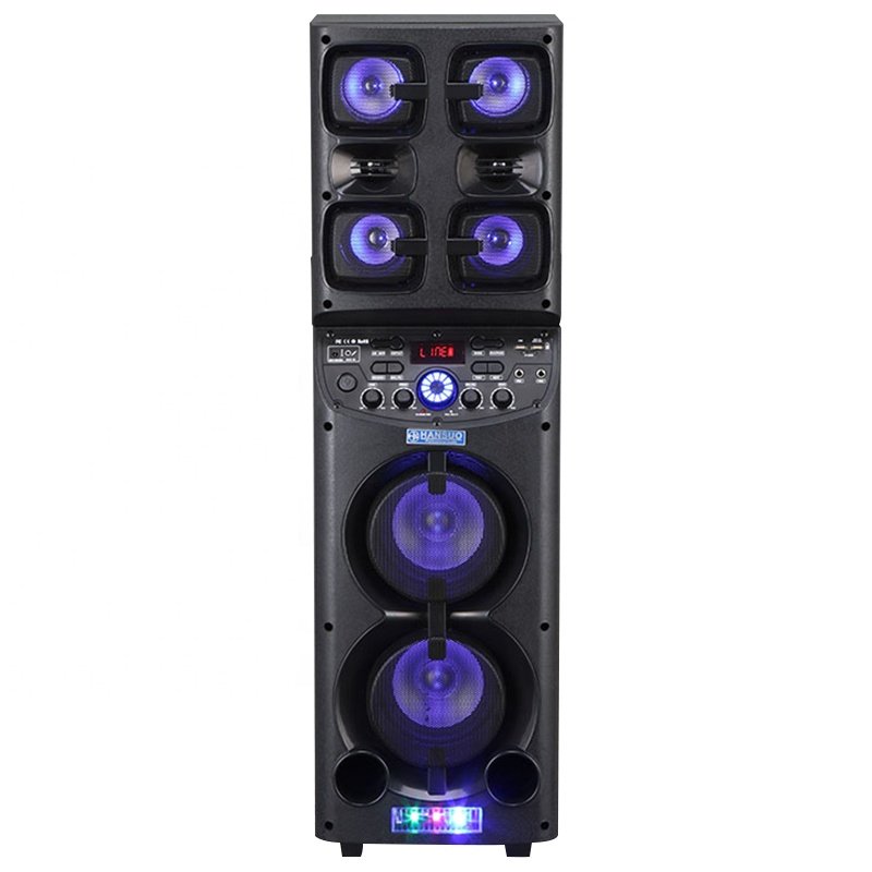 TD0655 sound equipment/amplifiers/speaker outdoor double 6.5 inch portable party dj wireless trolley speaker with wireless mic