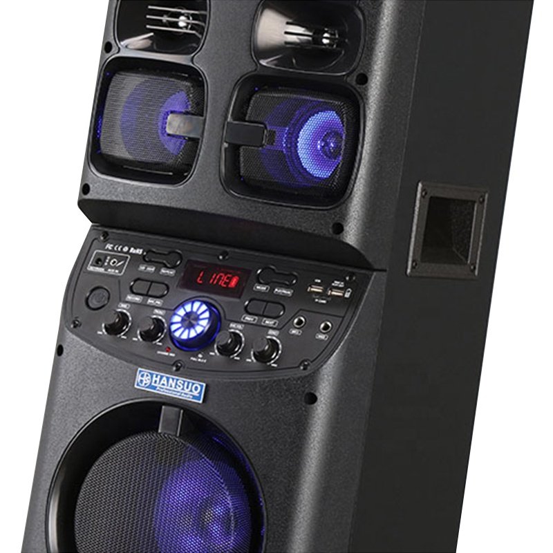 TD0655 sound equipment/amplifiers/speaker outdoor double 6.5 inch portable party dj wireless trolley speaker with wireless mic