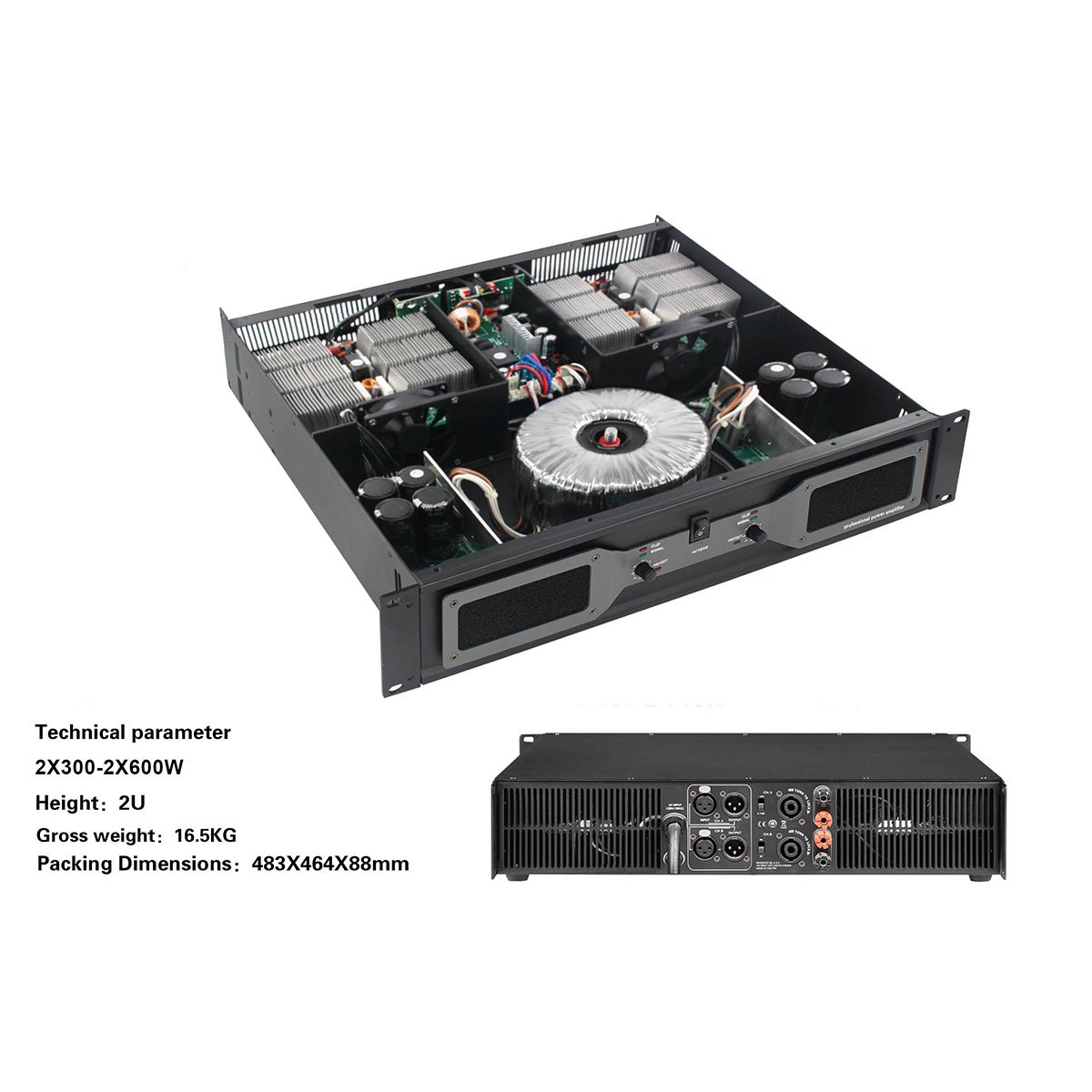 High End Quality Mixer Amplifier Speaker Pro Sound Equipment Audio 2U High Power Two Channel 2X1500W Peak Sound Amplifiers Audio