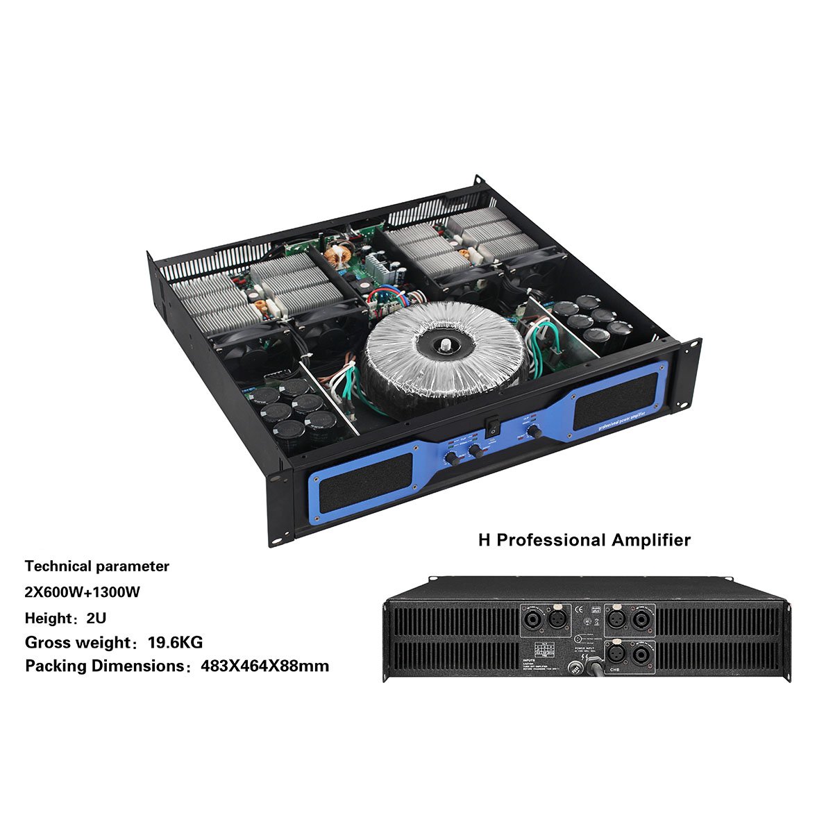 High End Quality Mixer Amplifier Speaker Pro Sound Equipment Audio 2U High Power Two Channel 2X1500W Peak Sound Amplifiers Audio