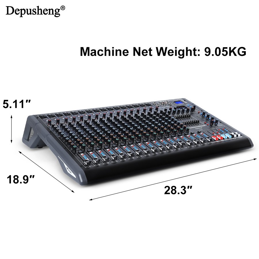 Depusheng PG18 Professional Built-in 7-Segment balanced adjustment 18 Channels Audio Mixer for Large Stage Performance