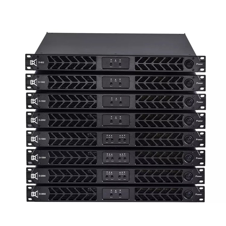 2023 New Design Big Power 4 Channels Class D 3000W Sound Equipment D-3004 Power Amplifiers