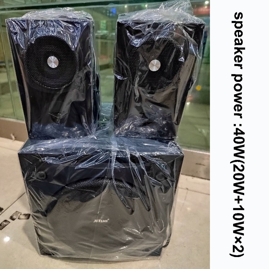 Desktop computer subwoofer sound 40W cell phone wireless speaker audio cable wooden high-power speakers