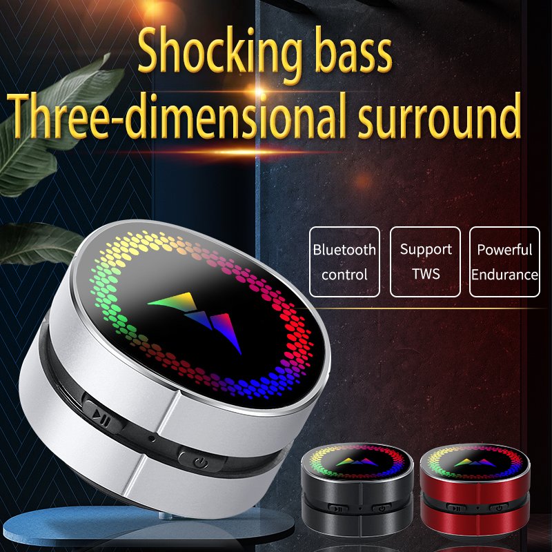 M1 Wireless Portable Metal Bone Conduction Speaker RGB LED Light Stereo Woofer HIFI Sound Mini Speaker Turn Anything To Speaker