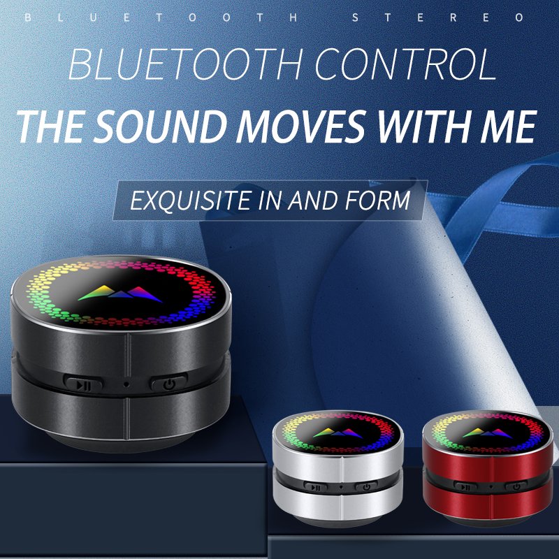 M1 Wireless Portable Metal Bone Conduction Speaker RGB LED Light Stereo Woofer HIFI Sound Mini Speaker Turn Anything To Speaker