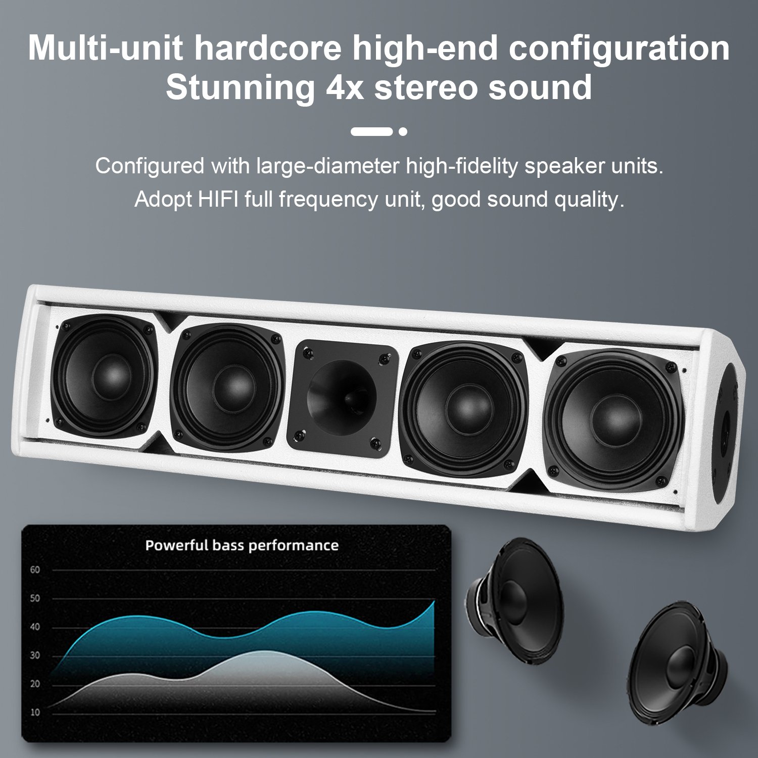 Biner DS44 Professional 150W White Column Sounds System Equipment for Conference