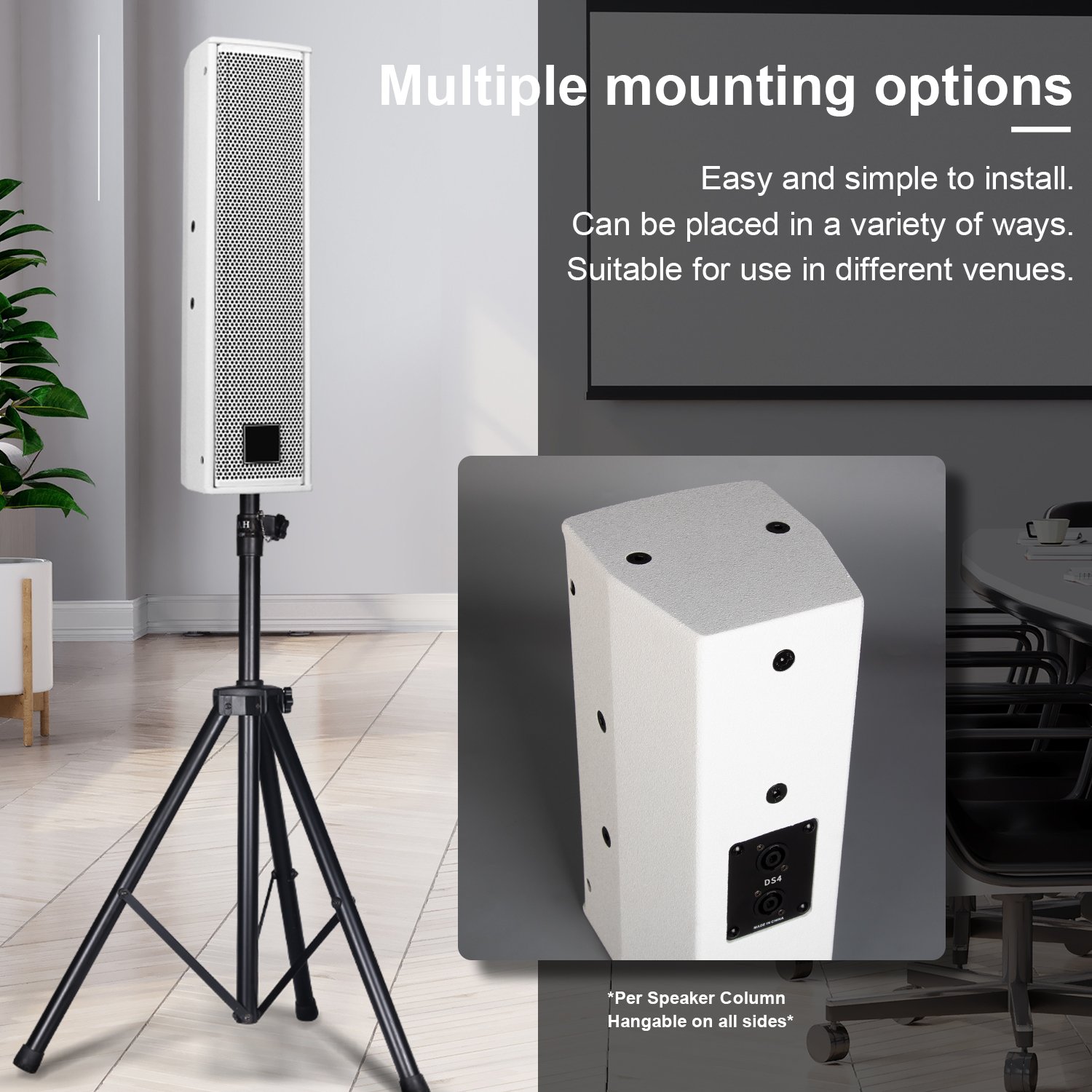 Biner DS44 Professional 150W White Column Sounds System Equipment for Conference