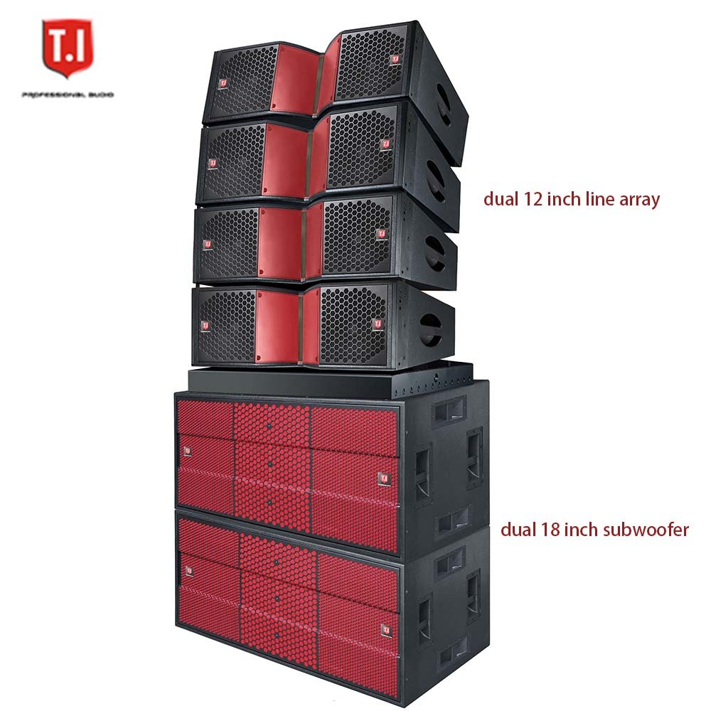 Fully set system Pro2123 dual 12 inch line array T.I PRO AUDIO professional sound equipment speakers for church